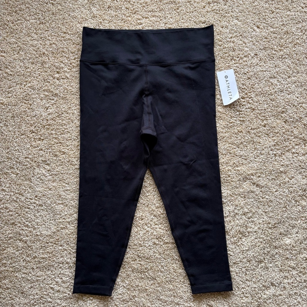 Athleta Aurora Seamless Leggings 1X Black High Rise NWT Workout Yoga Tight